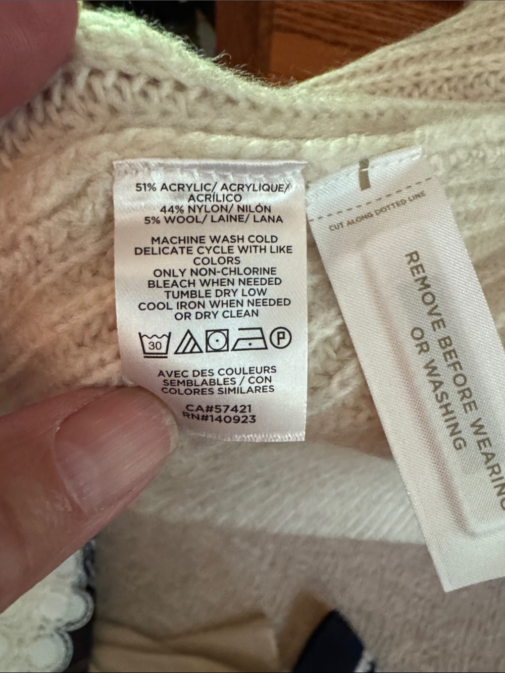 LOFT Light Cream Open-Front Ribbed Cardigan - Picture 3 of 5